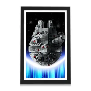 Wallmount Display Compatible with Star Wars Millennium Falcon A New Hope 25th Anniversary Collectable Model, Display Wallboard for 75375 Building Set, Ideal Gift for Collectors & Fans(Board Only)