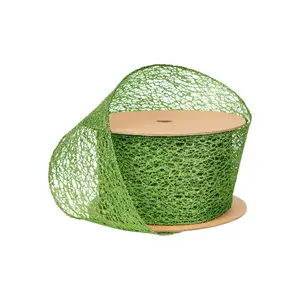 3" Mesh Wired Ribbon | Lime | 10 Yard Roll