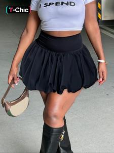 women's solid high waist bubble skirt, fashionable puffy short skirt for party club dating, ladies bottoms for all seasons, clothing, skirtswomen,  skirts for women