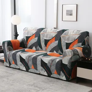 Leaf Print Stretch Sofa Cover, Soft Breathable Pet Friendly, Modern Indoor Design, Home Decor, 1/2/3/4 Seater, Elastic Sofa Slipcover