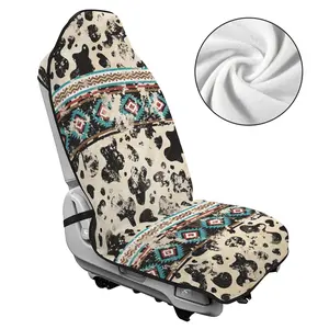 【Free Ship】Tribal Cow Print Front Seat Cover Protector, Waterproof Sweat Towel Car Seat Covers for Gym, Running, Swimming, Beach & Hiking, Non-Slip Tribal Cow Pattern Covers Fit Cars, SUVs, Trucks, Quick-Dry, Stain-Resistant, Easy To Clean & Install