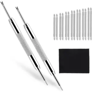 Watch Band Pins Replacement Kit, 16 PCS 1.5mm Diameter Heavy Duty Stainless Steel Watch Link Remover Adjustment Tool for Watch Bracelet Repairing, Length 14-25mm