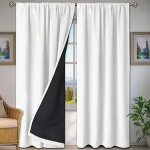 Full Light Blocking with Rod, Easy Installation, Bedroom Balcony Home Use, Lightweight Insulation Noise Reduction, Blackout Window Cover, Easy Install Curtain