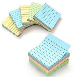 200 Pcs/Pack Sticky Notes,Lined Post It Notes,4 Colours Note Pads,Pastel Color Sticky Notes,Self-adhesive, Removable, Lined for writing, Easy to stick/peel,Note-taking,To-do lists,Leaving Messages,OfficeSupplies,StudyEssentials, Assorted colors