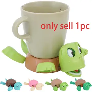 Funny Turtle Design Cup Coaster, 1 Count Multi-functional Cup Holder with Phone Stand, Interactive Expression Turtle Cup Holder for Home Kitchen, Quirky Turtle Coasters