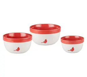 Temp-tations Seasonal Set of (3) Ceramic Nesting Bowls