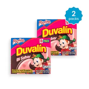 Ricolino Duvalín Candy, Strawberry and Hazelnut - 2 packs - Perfect sweet treat from Mexico