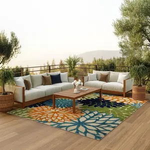 Nourison Aloha Floral Bloom Flatweave Indoor/Outdoor Area Rug