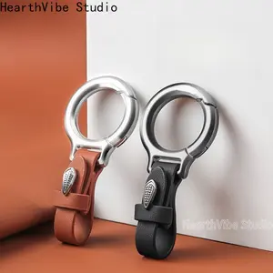 2026 New Upgraded Zinc Alloy Anti-Lost Keychains with Leather Strap, Stylish Versatile Camping & Hiking Hammock Accessory