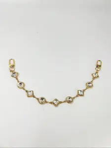 Elegant Crystal Rhinestone Chain Strap Bag Accessories, Stylish Diamond Gemstone Purse Handle, Perfect for Women's Faux Leather Bags, Fashionable Chain Strap, Embellished Straps