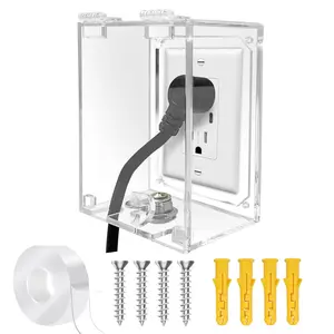 Infant Safety Outlet Cover Box, Wall Outlet Lock Box, Lock Box for Electrical outlets with outlets, Easy to Install, Accommodates Most Plugs and adapters 4.95“ X 3.35” X 2.56” or Smaller