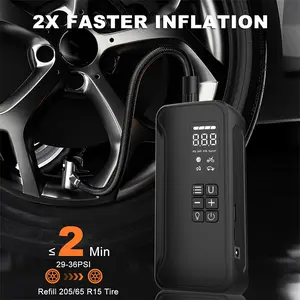 Cordless Tire Inflator Air Compressor – 150PSI Portable Pump with Auto Shut-Off, LED Light & Power Bank for Car, Motorcycle, Bike – 5000mAh