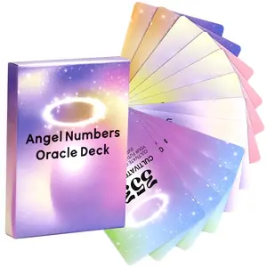 Angel Number Oracle Message Cards, Divination Tool and Fortune Telling Cards, Portable Size, Family Gathering Entertainment Game Cards
