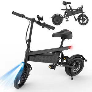 Electric Bike, 350W Motor, 22MPH Max Speed, 48V 5.2Ah Battery, 22 Miles Range, 14" Foldable Commuter E-Bike with Dual Brakes, LCD Display & Pedal Assist