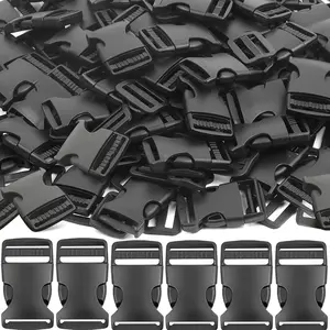 1 Inch Plastic Buckles, 80 Side Release Strap Buckles and Slides Parachute Buckles for DIY Backpack Luggage Strap