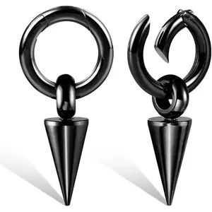 LADEMAYH 2Pcs Ear Weights for Stretched Ears Gauges Body Jewelry, Min. Fit 6g to 1 inch Stylish Heart, Hoop, Bird Stainless Steel Dangle Gauges for Ear Stretching Kit