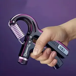 Adjustable Hand Grip Strengthener with Counter, Ergonomic Forearm Muscle Trainer with Textured Handle for Athletes, 5-60kg Strength Conditioning, Handgrip