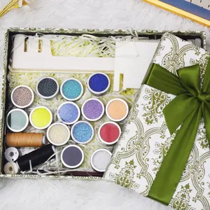 Miyuki Seed Beads Starter DIY Set, 15 Colours 150 Gr 11/0 Round Seed Beads, Needle, Thread,Container，LOOM bracket, metal accessories for making jewelry