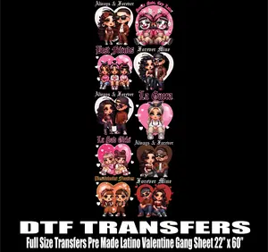 Premade Latino Valentines Gangsheet | DTF transfers | Ready to press | Direct to film Transfer | Quick shipping| Premade gang sheet
