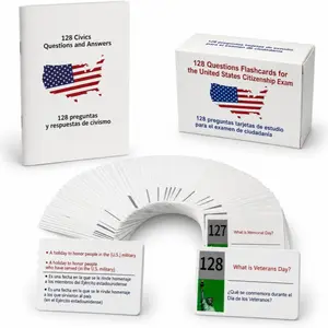 2026 U.S. Citizenship Test Flashcards, 128 USCIS Civics Questions & Answers, English-Spanish Bilingual Study Cards for Naturalization Test & Interview Prep