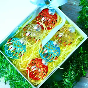 Handmade Beaded Christmas Ornament – Transparent Seed Beads Decoration for Tree & Home Decor Glass Light