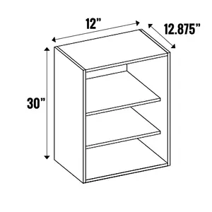 Blanco Gloss - Open Cubby - 30” High Wall - 30 Inch Height x 12 Inch Width x 12.88 Inch Depth - M09-CBW1230