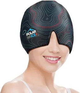 Brownmed Polar Ice - Hot/Cold Relief Cap with Soft Gel Lining & Movable Eye Cover – 360 Degrees Therapy for Migraine, Headache, Stress Relief
