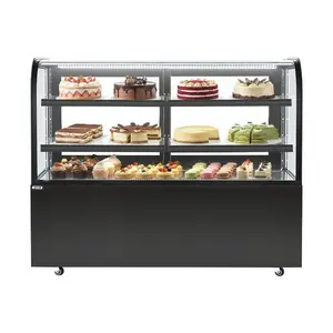 VEVOR Refrigerated Display Case, 17.6 Cu. Ft./ 550L Large Pastry Display Case, 2-Tier Commercial Cake Refrigerator with LED Lighting, TURBO Cooling, Frost-Free Air-Cooling, for Bakery, Dessert Shop