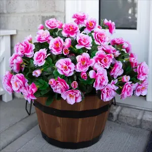 6PCS Weatherproof Artificial Camellia Bouquet-Shaped Flowers, Natural-Look Decorative Arrangements for Porch, Window Home Decor, Artificial Artificial Flowers