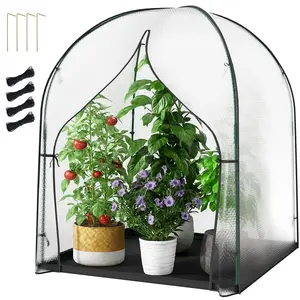 Naudacaa Portable Greenhouse for Outdoors, Green House Tent with Thick Bubble Film Cover, Ground Mat, Zippered Door Walk-in Mini Green House Kit for Outside