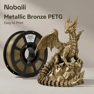 Nabaili Metallic Bronze PETG 3D Print Filament Easy to Print High-Quality Material for 3D Printing Projects