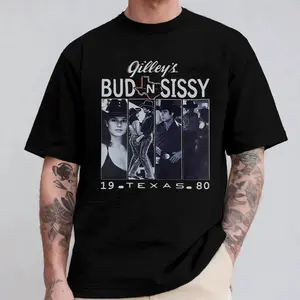Vintage Urban Cowboy T Shirt Gilleys Bud and Sissy 1980 Texas Graphic Tee Retro Country Western Movie Fan Gift Short Sleeve Cotton Tshirt