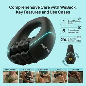 Electric rolling massager provides full-body relief for deep tissues and muscle recovery with 3-speed rotation.