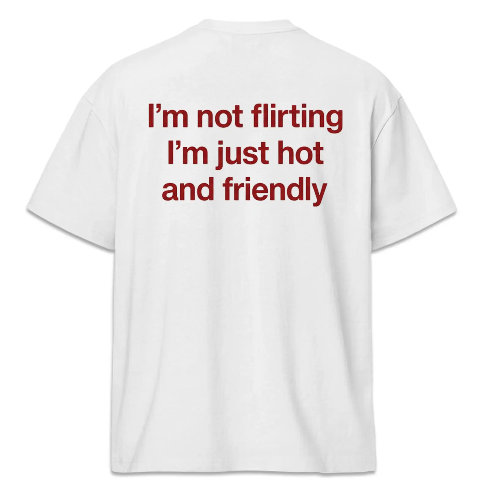 I'M JUST HOT FRIENDLY Graphic Shirt,Unisex Funny T-Shirt, Cool Fashion T-Shir,Funny Shirts,Y2k Shirt,Oversize Shirt,Men Women Streetwear, Gift For Men Women, Apparel for Women Novelty Tees for Guys Black Menswear