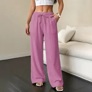 Versatile casual pants for couples with a waist cincher, unisex design suitable for all seasons. Made from 100% polyester fiber, suitable for daily outings, weekend trips, and beach vacations—an ideal choice for summer outfits.