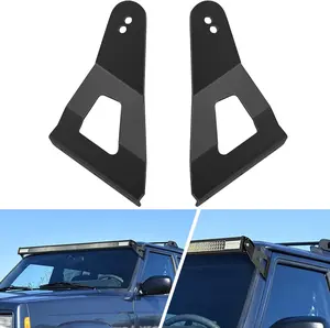Nilight 2PCS 52in Curved LED Light Bar Brackets with Rivet Nuts for Secure Mount on Upper Windshield Roof Cab, Compatible with 1984-2001 Jeep Cherokee XJ & 1986-1992 Comanche MJ
