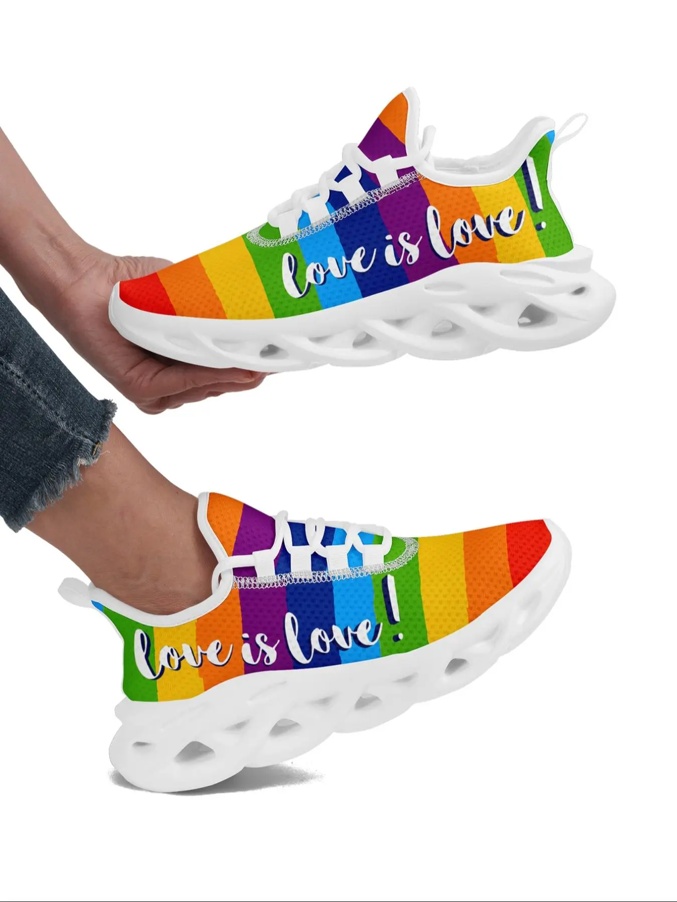 LGBT Pride Month Women's Low Top Sneakers, Casual Sneaker Trainer Comfortable Soft Bottom Sneakers for Women, Gym Training Breathable Tennis Shoes, Trendy Fashion Stylish Sneaker