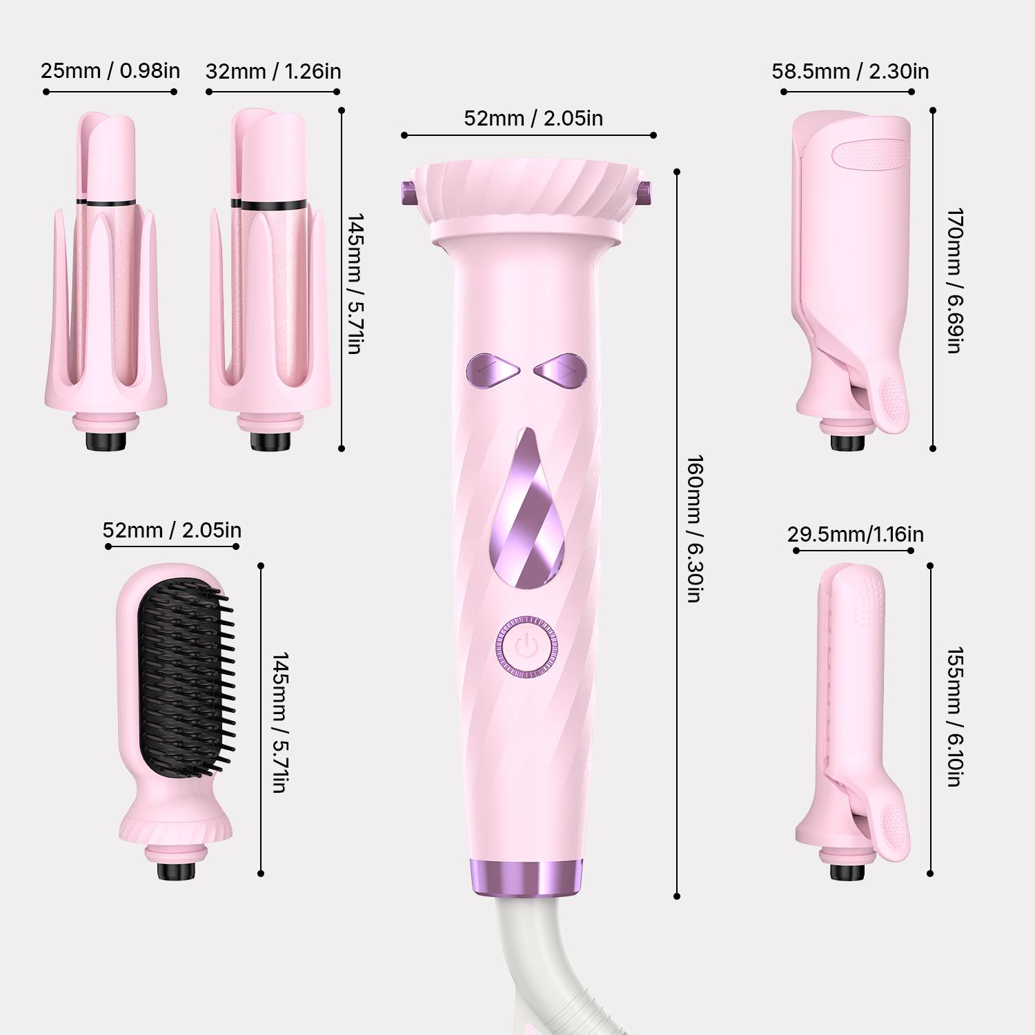 5-in-1 Automatic Rotating Curling Iron Set, Negative Ion Hair Styler for Effortless Curls, Beach Waves & Sleek Straight Looks, Fast Heat-Up, Anti-Scald Design 5-in-1 Automatic Rotating Curling Iron Set, Negative Ion Hair Styler for Effortless Curls, Beach Waves & Sleek Straight Looks, Fast Heat-Up, Anti-Scald Design