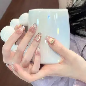 Handcrafted Press-On Nails: Balletcore Style with Polka Dots, Bows, and Cat-Eye Finish — “Gilded Age” Collection: Cool & Elegant Meets Dopamine-Boosting Nail Art