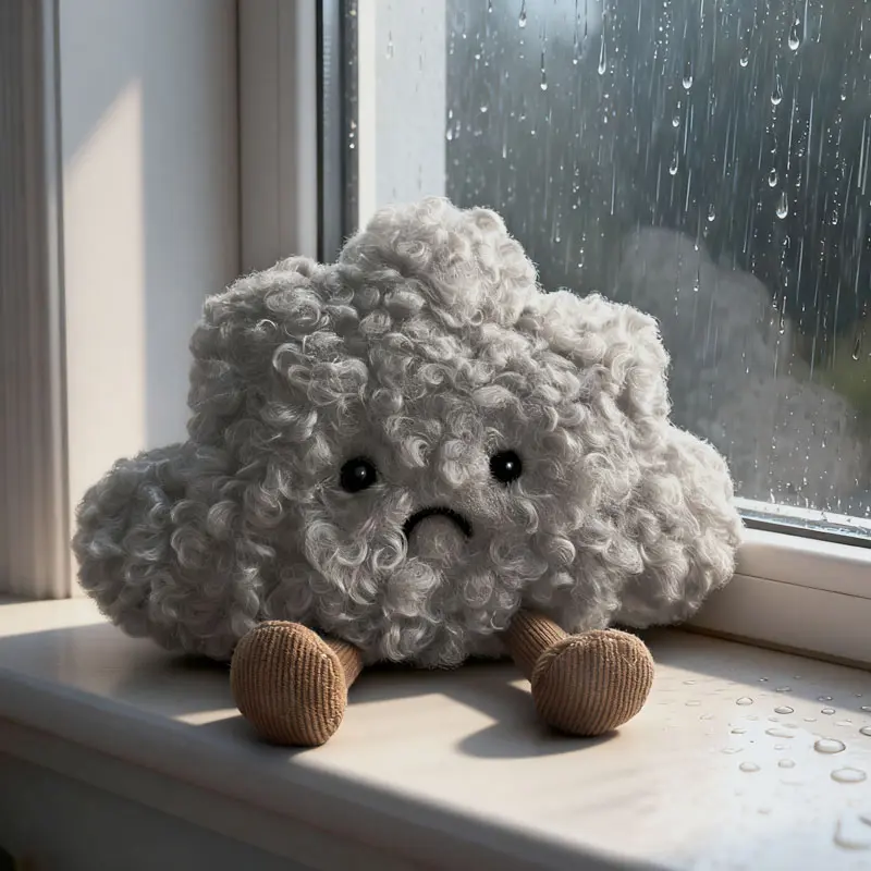 Cute Storm Little Dark Cloud Plush Toy, 16cm/6.3in Soft Curly Doll, Cute Stuffed Animal, Ideal Baby Comforter & Creative Birthday Gift, Soft Cuddly Gift, No Battery Required