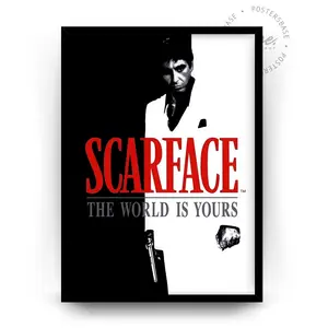 Scarface Movie Poster UNFRAMED Artistic Wall Print for Living Room Dormitory Bathroom Kitchen Vintage Bedroom Decor 08*12 12*18 16*24 20*30 24*36 Inches