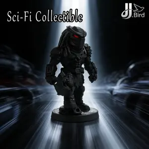 Alien Hunter Warrior Model Decoration, Collectible Figure, Home Room Bookshelf Decor, Desktop Ornament, Sci-Fi Dark Style Statue