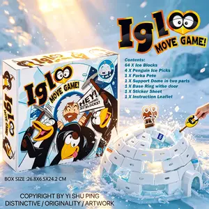 Penguin Igloo Demolition Block Challenge Game Balance Game Family Game Night Party Game