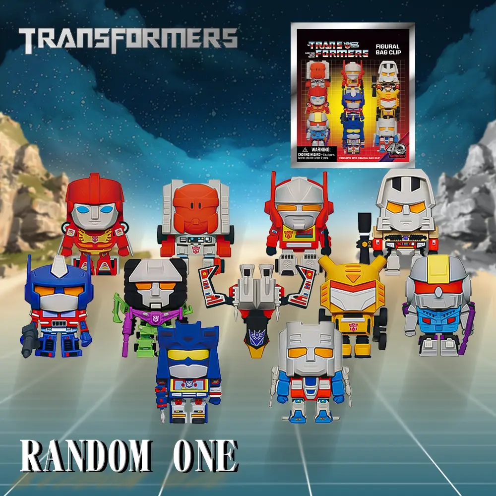 Transformers 40th Anniversary 3D Foam Bag Clip Keychain Figures, Officially Licensed Mystery Blind Bag Keyring Surprise Collectibles, Desk Ornament, Birthday Gift, Cool Keychains, Keychain Figurine
