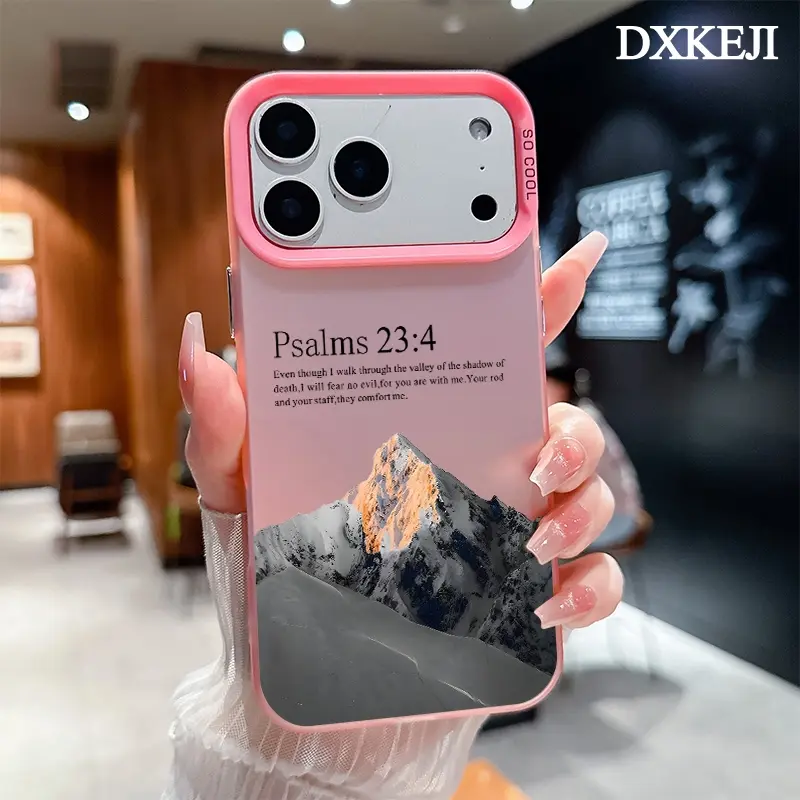 Aesthetic Customized Psalms 23:4 Bible Verse Pattern Phone Case - Shockproof, Anti-Scratch, Durable PC Back Cover with TPU Resistance, Multi-Model Protector Accessory for iPhone 17,16 Pro Max,15 Plus,14,13,12,11,Air Plus, Accessories