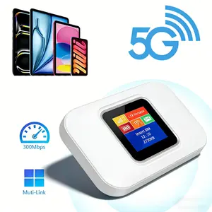 5G Portable LTE Wireless WiFi Router, Wifi Pocket, Portable Internet Hotspot, 4G/5G Mobile Broadband LCD Hotspot, 3000mAh All-Day Battery Life, Supports 180+ Countries, Ideal for Travel, Home Office, Camping, Provides Private Network Connection