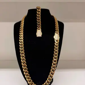 Cubanlink necklace 12mm with bracelet