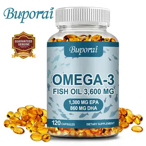 Buporai - Triple Strength Omega 3 Fish Oil - 3600 mg - Contains EPA & DHA and Omega 3 Fatty Acids - Premium Essential Fatty Acids - Supports Healthy Joints, Eyes, Brain, Immune System - 120 Capsules
