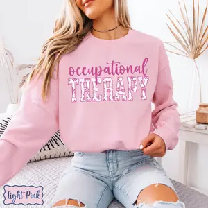 Occupational Therapy Snowflake Short Sleeved T-SHIRT / Sweatshirt, Occupational Therapist ,  OT, Pink Toile Snowflake, Special Education SPED Unisex