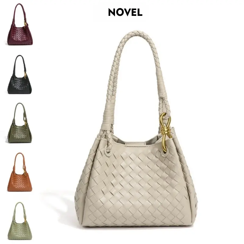 NOVEL Hand woven Small Parachute Bag for Women  New Style Metal Buckle Handbag/Shoulder Bag Features adjustable crossbody strap for versatile styling Minimalist chic tote bag